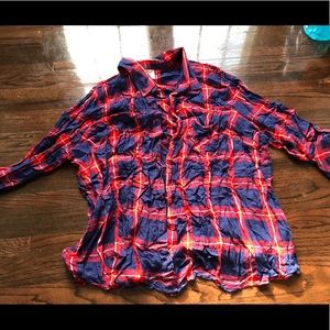 Faded Glory plaid button down